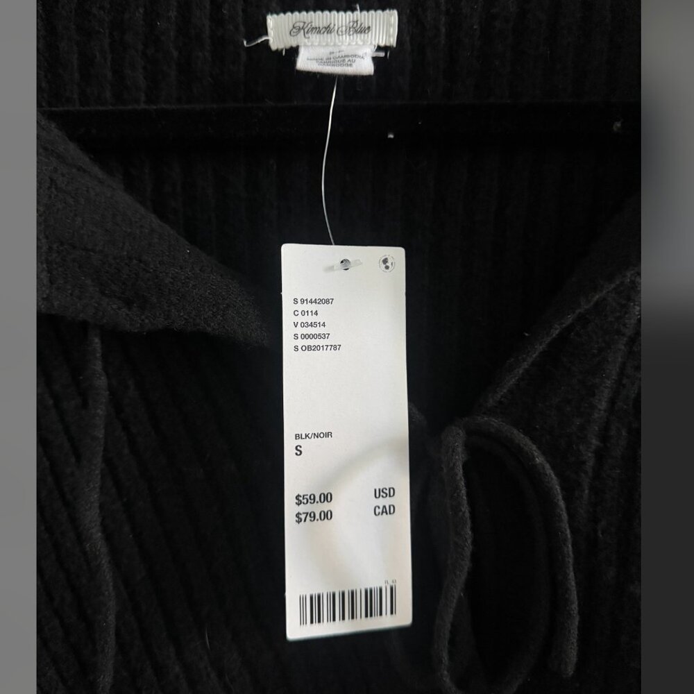 NWT Kimchi Blue Jane Bow Tie-Front Cardigan | Urban Outfitters Black - Picture 3 of 5